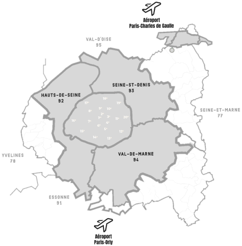 Carte des zones tarifaires.